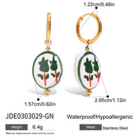 Light Luxury Stainless Steel Ceramic Pearl Earrings