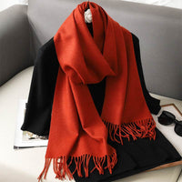 Solid Color Maillard Scarf Cashmere-like Women Warm Shawl