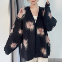 Women's Autumn And Winter New Flower Sweater Coat Top