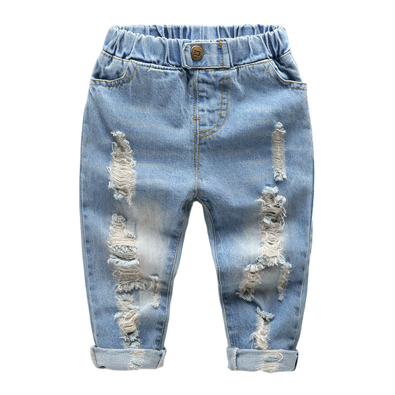 New Children's Pants Ripped Jeans Spring And Autumn