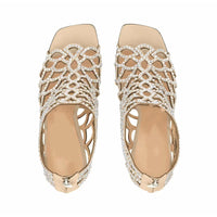 Women's Peep Toe Rhinestone Hollow High Heels