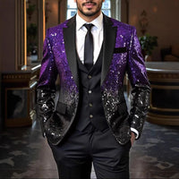 Men's Casual Loose-Fit Ombre Sequin Blazer