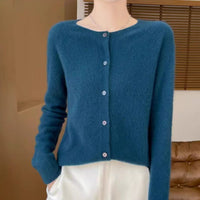 Cardigan Plus Size Coat Loose Round Neck Sweater