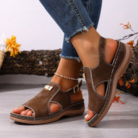 Women's Elastic Band Peep-Toe Fashionable Plus-Size Sandals