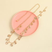 Gold Simple Hollowed-out Round Pendant Waist Chain Ladies Sweet Cool Everything Metal Body Chain Jewelry