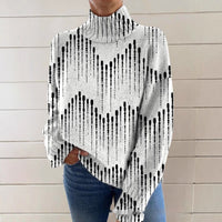 New Christmas Abstract Printing Casual Cloak Coat Cardigan