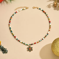 Women's Jewelry Colorful Beaded Santa Claus Garland Christmas Tree Necklace Holiday Accessories