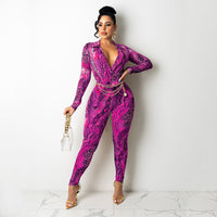 Printed Jumpsuit Long Sleeve Two-piece Suit