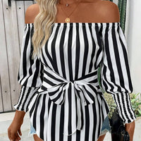 New Women's Fashion Shoulder-baring Lantern Sleeve Shirt
