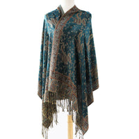 Cashmere Classic All-match Jacquard Cashew Tassel Scarf For Four Seasons