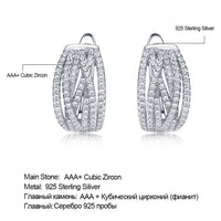 Simple S925 Sterling Silver Gemstone Clip Earrings Retro