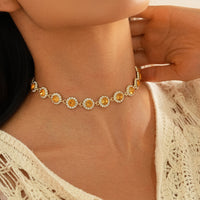 Colorful Rhinestone Choker  Personalized Gem Necklace  Custom Light Luxury Niche Design High-End Clavicle Chain