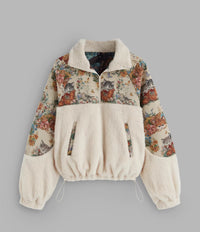 Women's Turn-down Collar Floral Cat Tie Hoodie