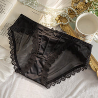 Hollow Out Lace Low Waist Underwear Female Cotton Antibacterial