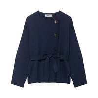 Women's Belted Knit Short Coat