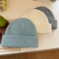 Women's Double-layer Wool Flanging Woolen Cap