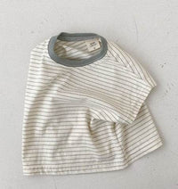 Korean Style Baby Casual Striped Short-sleeved T-shirt