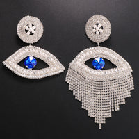European And American Personalized Exaggerated Devil's Eye Tassel Earrings