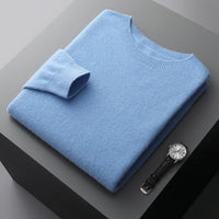 Men's Round Neck Basic Inner Match Thin Middle-aged And Elderly Bottoming Shirt Sweater