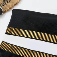 Women's Solid Color High Waist Split Bikini