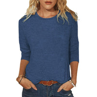 Crewneck Long-sleeve Fashionable Casual Outerwear T-shirt