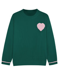 Plus Size Women's Love Round Neck Sweater