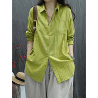 Women's Solid-color Long Sleeve Blouse