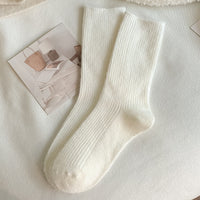 Autumn And Winter Solid Color Wool Socks