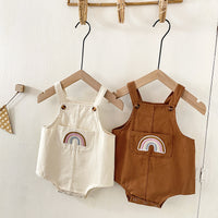Baby Jumpsuit Spring And Autumn Men And Women Baby Loose Korean Style Rainbow Sling Triangle Jumpsuit Going Out Rompers