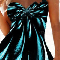 Fireworks Gradient Print Skirt Plus Size Swimsuit