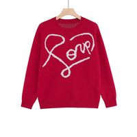 Women's Plus Size Love Sweater Pullover Sweater