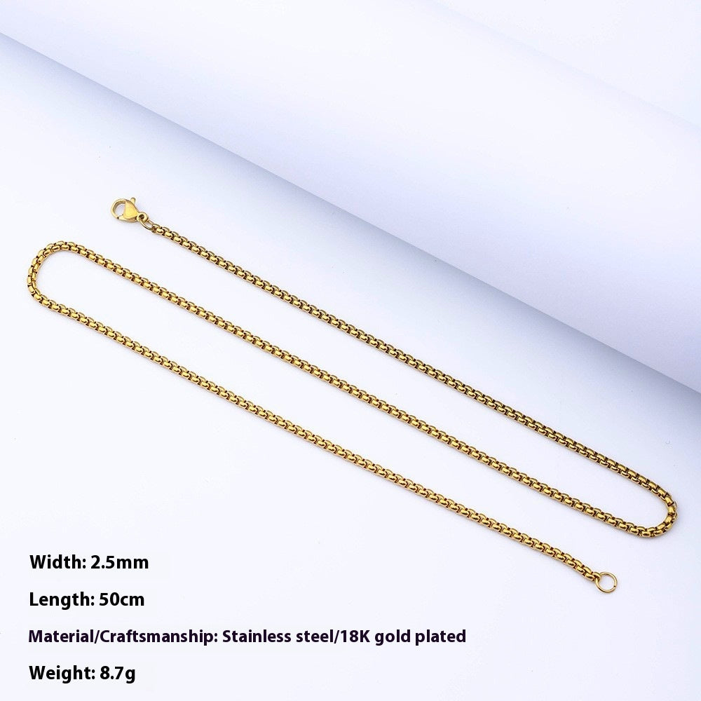 Stainless Steel Square Pearl Chain