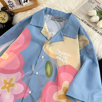 Summer Thin Couple Casual Printed Short Sleeves Shirt