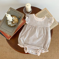 Children's Clothing Boys And Girls Plaid One-piece Romper