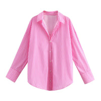 Autumn Women Clothing Printed Silk Satin Texture Drape Shirt