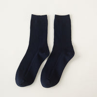 Candy Color Bunching Retro Vertical Stripes Outer Wear Mid-calf Length Socks