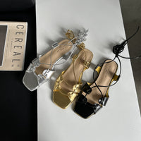 Fashion Cross Lace-up Flat Sandals Soft Bottom