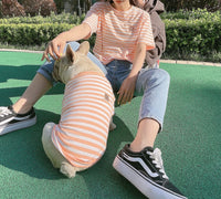 Striped Modal Cotton T-shirt Small Dog Cat Bipedal Parent-child Wear