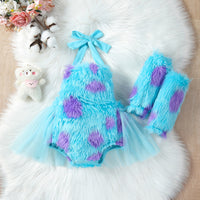 Children's Cute Fur Crawling Suit Jumpsuit