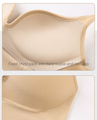 Back Button Up Bra With Wide White Straps
