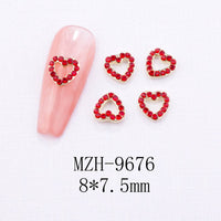 Glass New Year Nail Ornament Red Bow Accessories