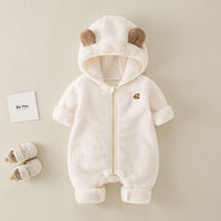 Baby Autumn And Winter Jumpsuit Double-sided Velvet Thermal Cotton-padded Clothes