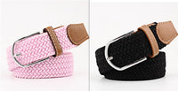 Women's Canvas Belt Student Pants Casual Stretch Braided Needle Buckle
