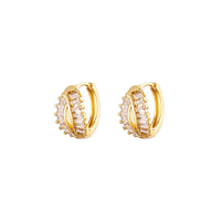 Exquisite Geometric Inlaid Zircon Earrings