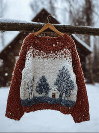 Womens Halloween Printed Crew-Neck Sweater From Europe And The US