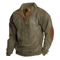 Spring And Autumn European Size Men's Outdoor Casual Stand Collar Long-sleeved Sweater