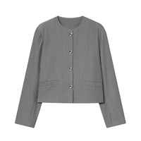 Women's Elegant Round-neck Cropped Blazer