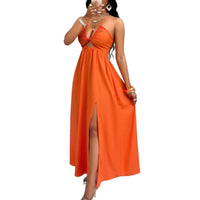European And American-style Sexy Strapless V-neck Loose-fitting Dress