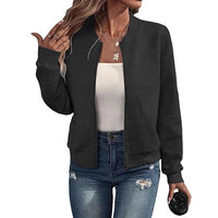 Zipper Pocket Comfort And Casual Women's Long Sleeve Jacket