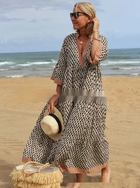 Loose-fit Retro Casual Dress For Women
